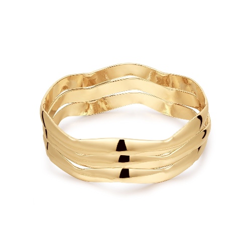 Wavy Bangle Set - GOLD