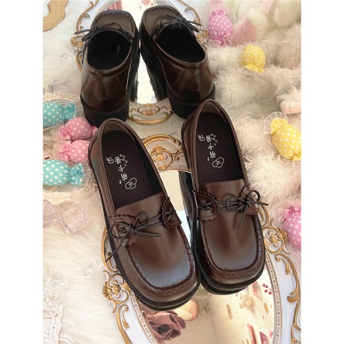 Clearance - Size 37 for Foot Length 23.5CM Brown JK Uniform Lolita Shoes