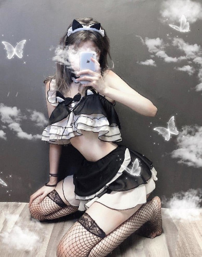 Neko Maid Lingerie Set - Black Cat Lingerie Set