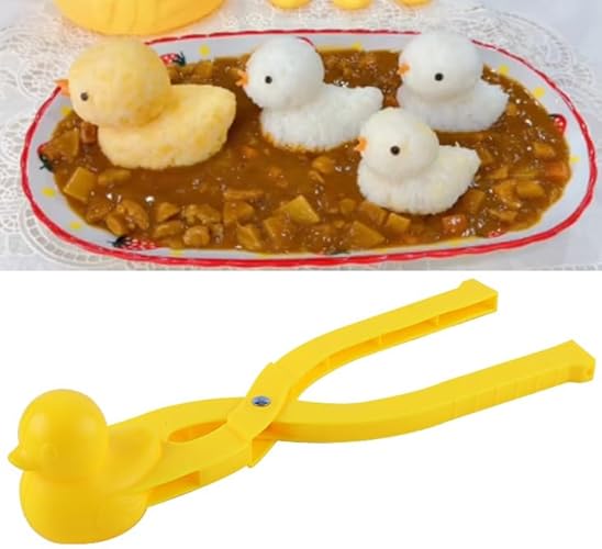 Generic Duck Rice Mold, Rice Shaper Mold, Duck Onigiri Mold, DIY Sushi Molds Duck Shaped Rice Clamp Duck Rice Scooper Mold Rice Ball Maker Mold Duck Mold Tongs (1Pack), small, Yellow, RYZ0012 - 1 - Yellow