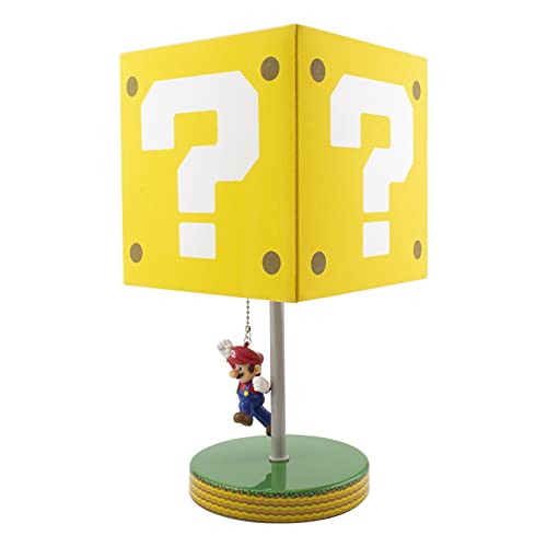 Paladone Super Mario Question Block Table Lamp with Mario Chain Pull - Officially Licensed Nintendo Merchandise