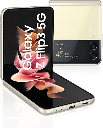 Samsung Galaxy Z Flip3 5G Smartphone Sim Free Android Folding phone 128GB Cream (UK Version) - Cream - 128GB