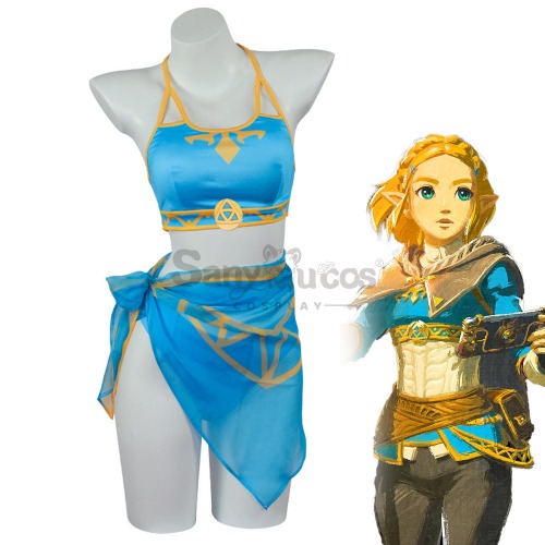 【In Stock】Game The Legend of Zelda Cosplay Princess Zelda Swimsuit Cosplay Costume - L