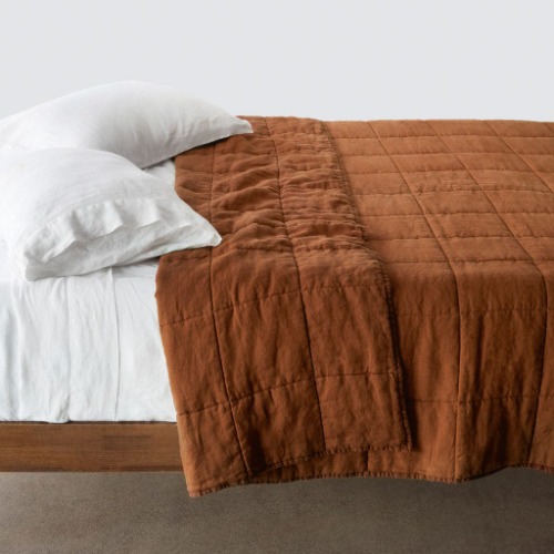 Stonewashed Linen Quilt | Sienna / King/Cal King