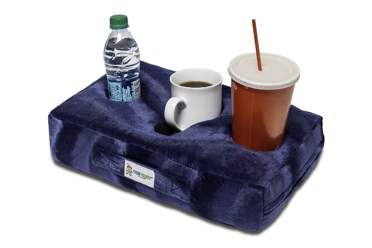 Cup Cozy Pillow Navy Blue -As Seen on TV-The World's Best Cup Holder! Keep Your Drinks Close and Prevent Spills. Use it Anywhere-Couch, Floor, Bed, Man cave, car, RV, Park, Beach and More! - 