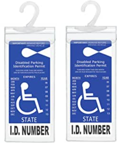 Handicap Parking Placard Holder, Ultra Transparent Disabled Parking Permit Placard Protective Holder Cover with Large Hanger by Tbuymax (Set of 2)