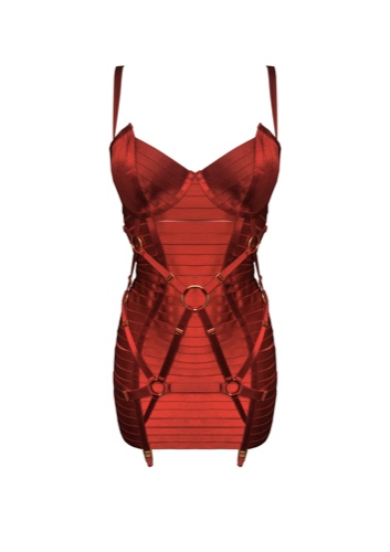 Bondage Angela Dress in Burnt Red / M