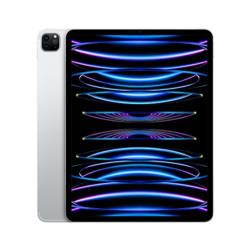 Apple iPad Pro 12.9-inch (6th Generation): with M2 chip, Liquid Retina XDR Display, 512GB, Wi-Fi 6E + 5G Cellular, 12MP front/12MP and 10MP Back Cameras, Face ID, All-Day Battery Life – Silver - Wi-Fi + Cellular - 512GB - Silver