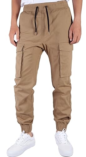 Cargo Jogger Pants with Big and Deep Pockets for Men - Medium - Dark Khaki