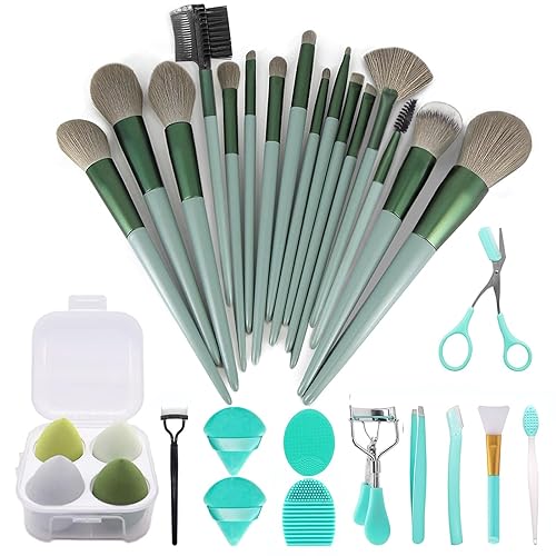 Koccido Makeup Brushes 30 Pcs Makeup Kit,Foundation Brush Eyeshadow Brush Make up Brushes Set (Green, 30 Piece Set) - 30 Piece Set - Green