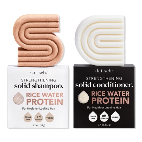 Rice Water Protien Strengthing Shampoo & Conditioner Bar Combo Pack