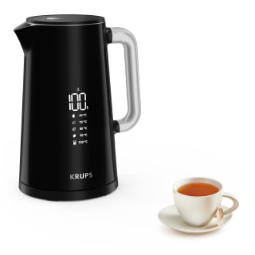 Krups Smart'n Light BW801810 Waterkoker, 5 temperaturen, 1,7 liter inhoud, binnenkant van roestvrij staal, dubbelwandig, zwart