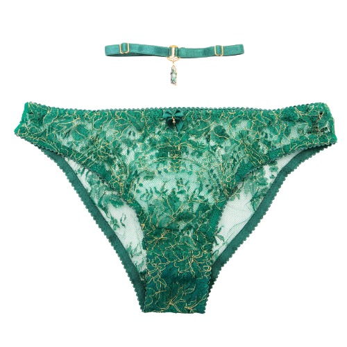 Emerald French Lace Knicker & Choker Gift Set | UK 10