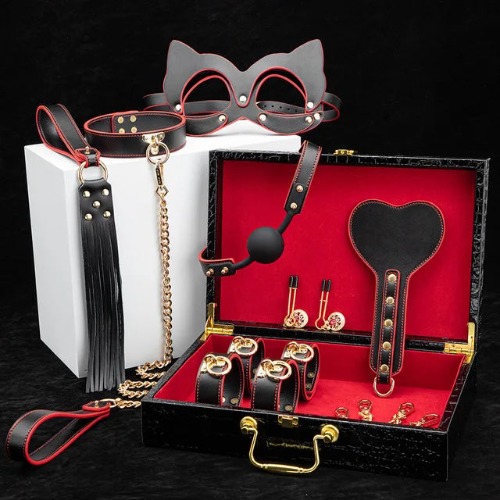 Fifty Shades Play Kit + Box Set - Black/Red With Case