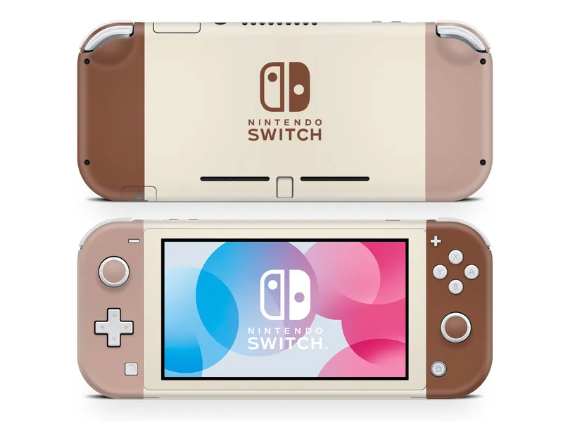 Cappuccino Nintendo Switch Lite Skin, Brown Coffee Cream Vanilla Switch Lite Skin Console Decal Wrap Cover, Custom Color Switch Lite Vinyl