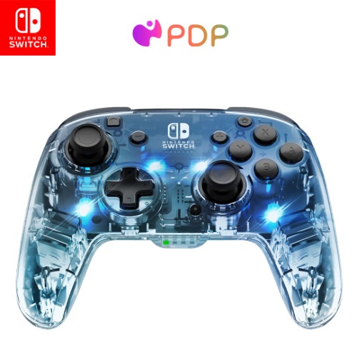 Afterglow LED draadloze Deluxe Gaming Controller - Licensed by Nintendo for Switch and OLED - RGB Hue Color Lights - See through Gamepad Controller - Paddle Buttons - Normal - Prismatic