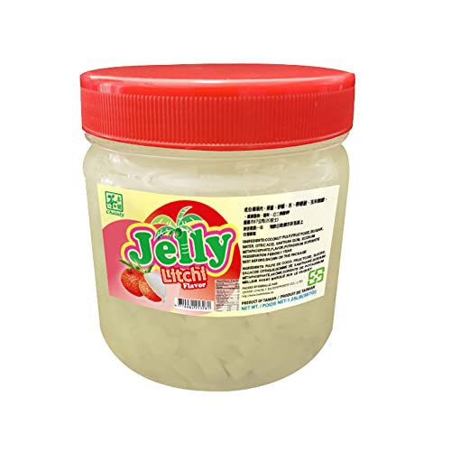 Chainly Litchi/Lychee Coconut Fruit Jelly for Bubble Tea / Dessert Topping, 567 g