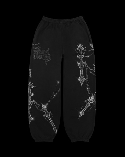 DAGGERS RHINESTONE SWEATPANTS BLACK | S