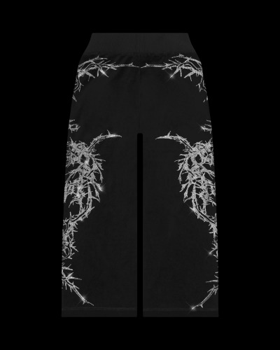 CURSE RHINESTONE VELOUR SWEATPANTS BLACK