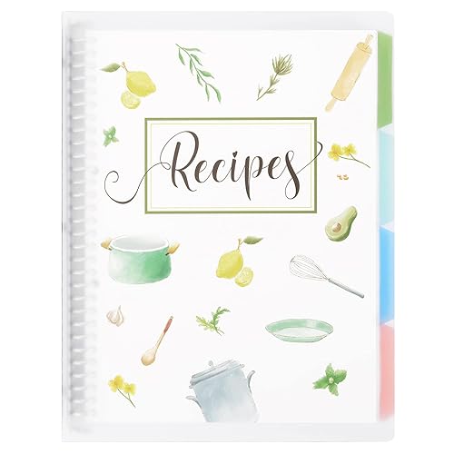 SOLIGT Recipe Book to Write in Your Own Recipes, 8.5" x 11" Personal Blank Recipe Notebook, Removable Hardcover Recipe Journal Book Binder with 8 Dividers and 24 Tabs, Hold up to 240 Recipes