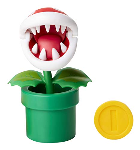 World of Nintendo Super Mario Piranha Plant 4” Articulated Figure with Coin