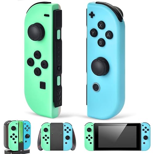 GenGeLy Controllers for Nintendo Switch,Switch Controllers for Nintendo Lite/OLED Console,Joypad Controls Support Motion Control/Wake Up/Sport Game,No NFC,Blue Green Remote for Animal Crossing