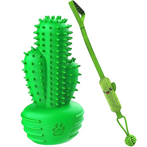 Pamlulu Dog Toys Set,Dog Chew Toy Cactus Tug of War Toy Set, Dog Squeaky Toys for Aggressive Chewers Cactus Tough Toys Interactive for Training Cleaning Teeth - For Large Dog - Cactus Set