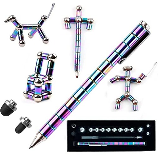 QAQcew Fidget Pen, Decompression Magnetic Fidget Toy Pen, Magnet Pen Fidget Toy Relieve Pressure Novel Toy Gift for Kids or Friends! (Colours) - Color