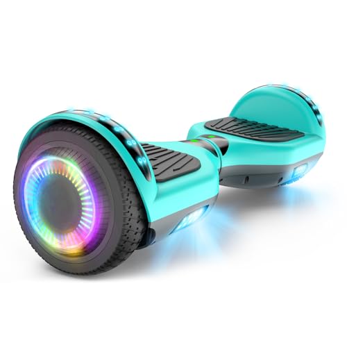 SISIGAD Hoverboard, with Bluetooth and Colorful Lights Self Balancing Scooter - A12-Green