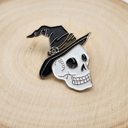 Witch Skull Enamel Lapel Pin