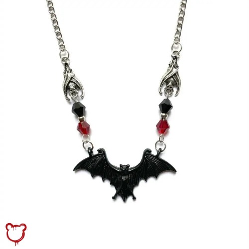 Gothic Bat Necklace - Black