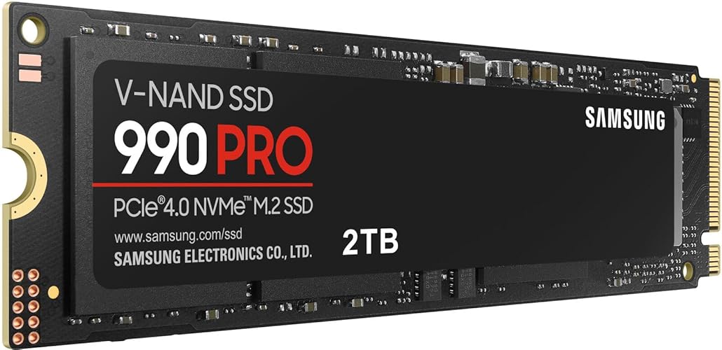 SAMSUNG 990 PRO SSD 2TB PCIe Gen4 NVMe M.2 Internal Solid State Hard Drive, Upto 7,450MB/s, Fast Speed for Gaming Heat Control, Direct Storage and Memory Expansion, MZ-V9P2T0B/AM [Canada Version] - 990 PRO - 2TB