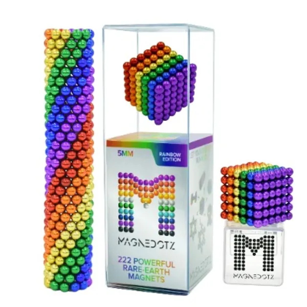 222 Pcs Original Artistic Magnetic Desktop Toy -Clever Boredom Buster – Assemble and Create Hundreds of Magnet Geometric Shapes