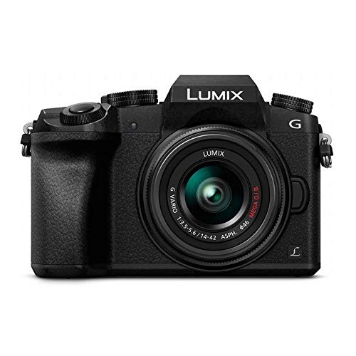 Panasonic LUMIX G7 4K Digital Camera, with LUMIX G VARIO 14-42mm Mega O.I.S. Lens, 16 Megapixel Mirrorless Camera, 3-Inch LCD, DMC-G7KK (Black) - 14-42mm - Black