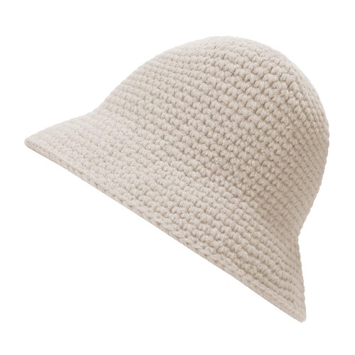 ZLYC Women Winter Bucket Hat Fashion Knit Cloche Hat Solid Color Warm Crochet Cap - Solid Beige