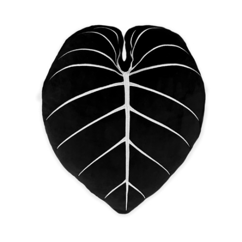 Philodendron Gloriosum Leaf Plush Pillow - Obsidian | Default Title
