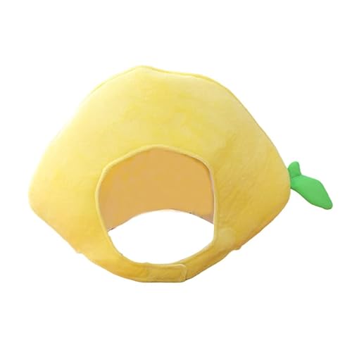 Lemon Shape Hat Plush Fruit Cap Carnival Cosplay Costume Cover Headdress Headwear for Valentines Day Festival Party Supplies