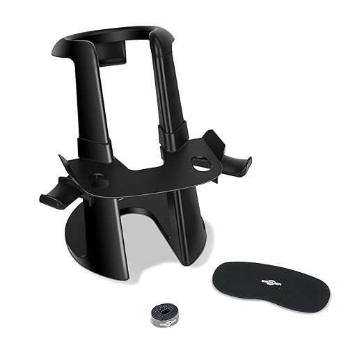 SARLAR VR Stand, Display Holder for Oculus Meta Quest 3/Quest 3S/Quest 2/Vision Pro/ Valve Index Headset and Touch Controllers Accessories