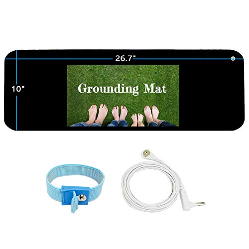 Grounding Mat Kit -Universal Grounding Mat (10 x 26.7) for Healthy Grounding Energy with Grounding Wristband and 15ft Straight Cord, Reduce Inflammation, Improve Sleep and Helps with Anxiety