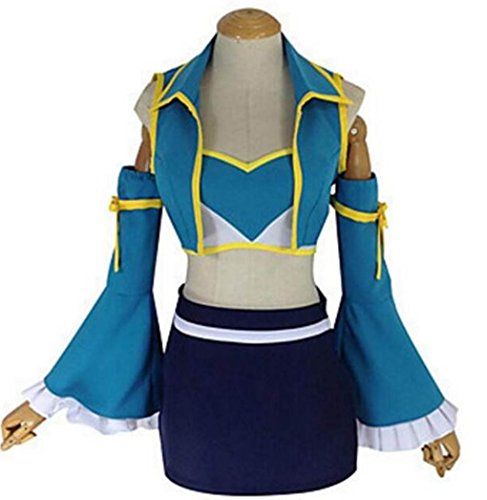 HOLRAN Fairy Tail 7 Years Later Party Dress Cosplay Lucy Heartfilia Costume Outfit - Small - Blue