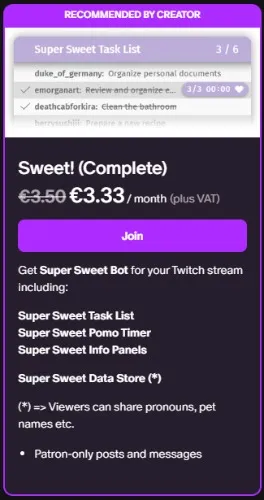 Super Sweet Bot Annual Subscription