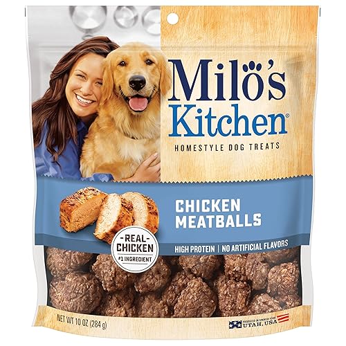 Milo's Kitchen Chicken Meatballs Dog Treats, 10 Ounce - Chicken Meatballs - 10 Ounce (Pack of 1)