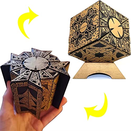 SUIZU Detachable Hellraiser Puzzle Box, Hellraiser Puzzle Box Functional, Deformation Detachable Lock Puzzle Box. with Base (Standard) - Standard