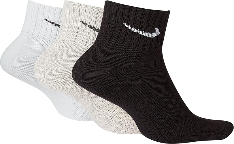 Nike 3 Pack Unisex Adult U NK V CUSH ANKLE Socks - 5–8 UK - Multicolor