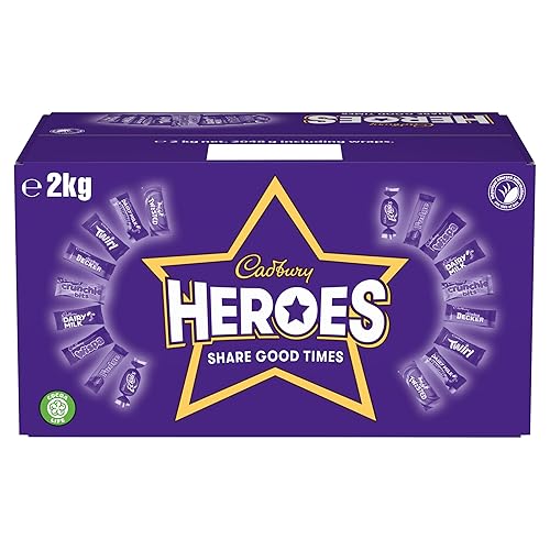 Cadbury Heroes Chocolate Bulk Share Box, Assorted Mini-Size Milk Chocolate Bars, 2 kg (Pack of 1) - 2 kg (Pack of 1) - Bulk Sharing box