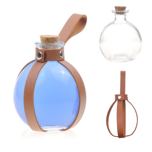 Eco-Fused Spherical Magic Potion Clear Glass Bottle