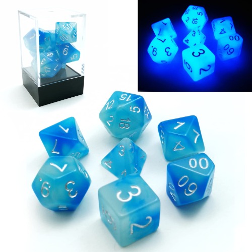 Bescon Gemini Glowing Polyhedral Dice 7pcs Set