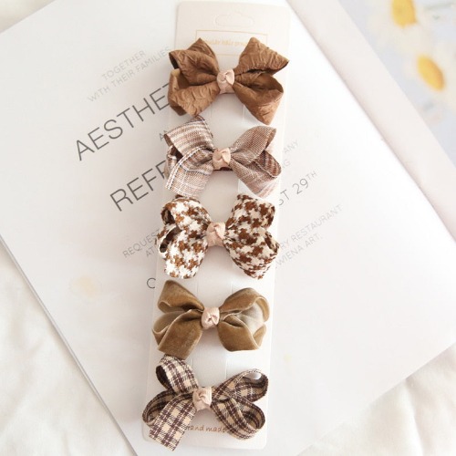 Hair Bow Pins in Neutral Tones (Various Options) - 5 Single coffee B