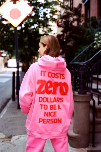 It Costs $0.00 To Be A Nice Person Pink Hoodie | S/M