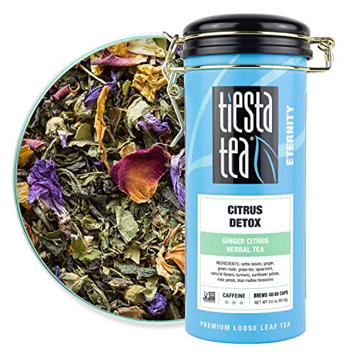 Tiesta Tea - Citrus Detox, Ginger Citrus Herbal Tea, Loose Leaf, Up to 50 Cups, Make Hot or Iced, Non-Caffeinated, 3 Ounce Refillable Tin - Citrus Detox - Tin - 50 Cups